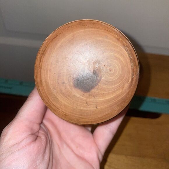 Wooden Teak Container With Lid Salt Box Trinket Holder Treasure Keeper - Picture 7 of 10